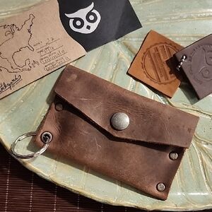 Hide And Drink Brown Leather Key & Card ... Holder Stopped Making!